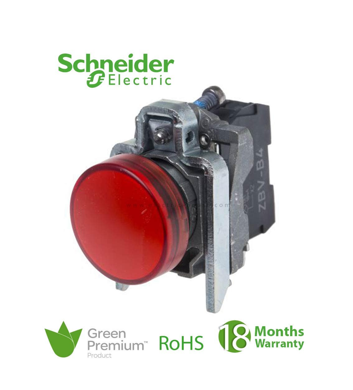 SCHNEIDER - Red Complete Pilot Light Ø22 Plain Lens With Integral Led 110-120V