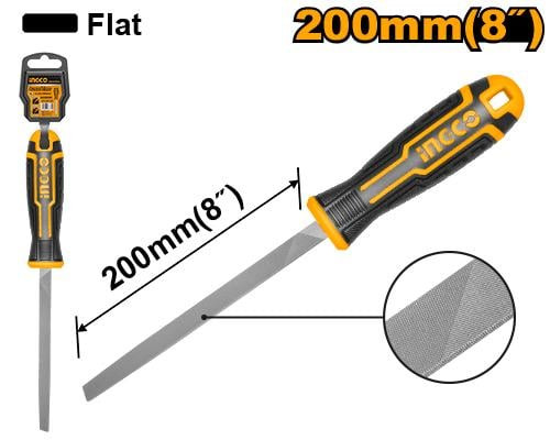 Flat steel file Length 200mm 8" مبرد حديد مسطح 8 بوصة
