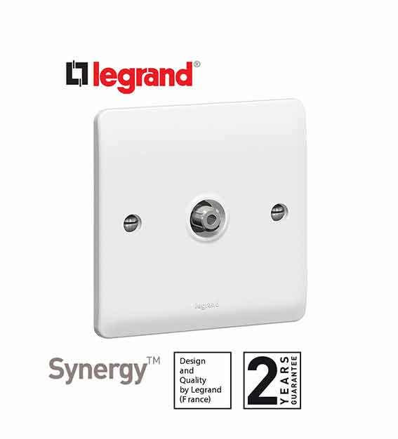 LEGRAND - Sat Socket Synergy, Single, 'F' Type, White