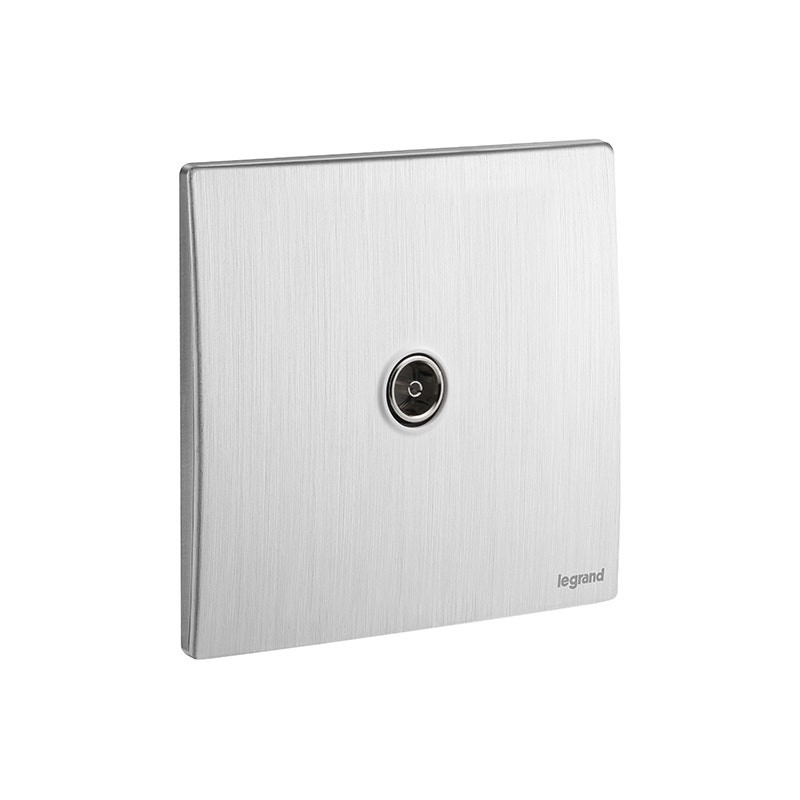 LEGRAND - Male Terminal TV Socket Outlet Mallia Senses, 1 Gang, Brushed Aluminium