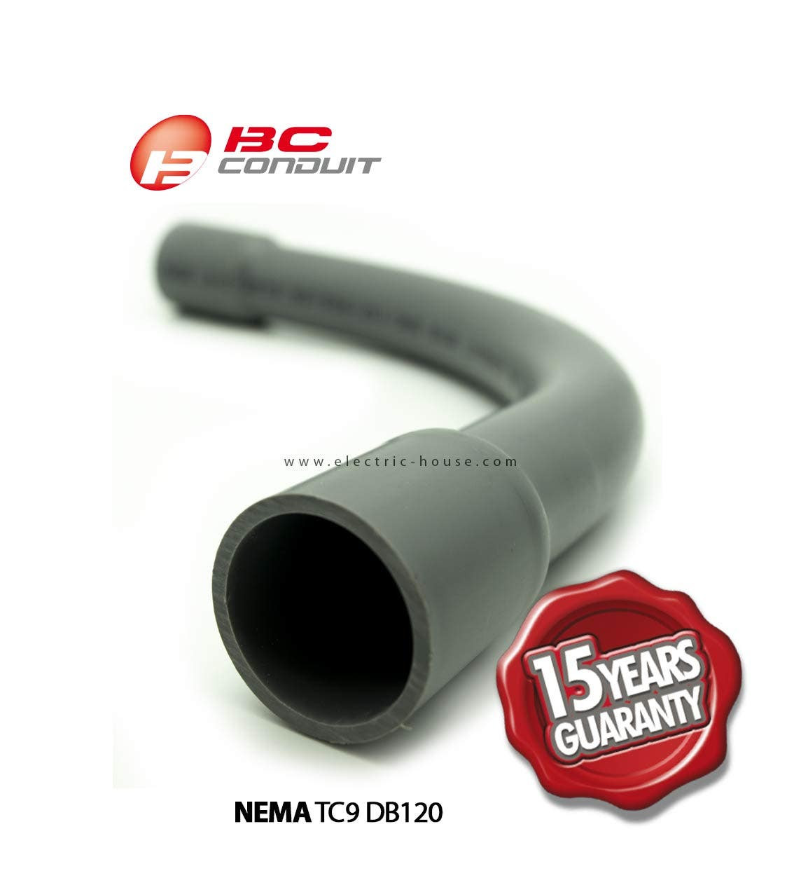 BAHRA CONDUIT - Elbow UPVC 90D Nema TC9 DB120 4 , Bell Two Ends R 0.91M