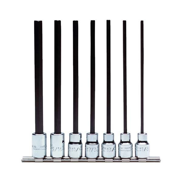 PROTO - 3/8" Drive Extra Long Hex Bit Set, 7 Pieces