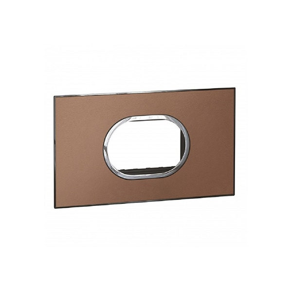 LEGRAND - Plate Arteor, BS, Round, 3 Modules, 2 Gang, Brushed Metal Pink Champagne