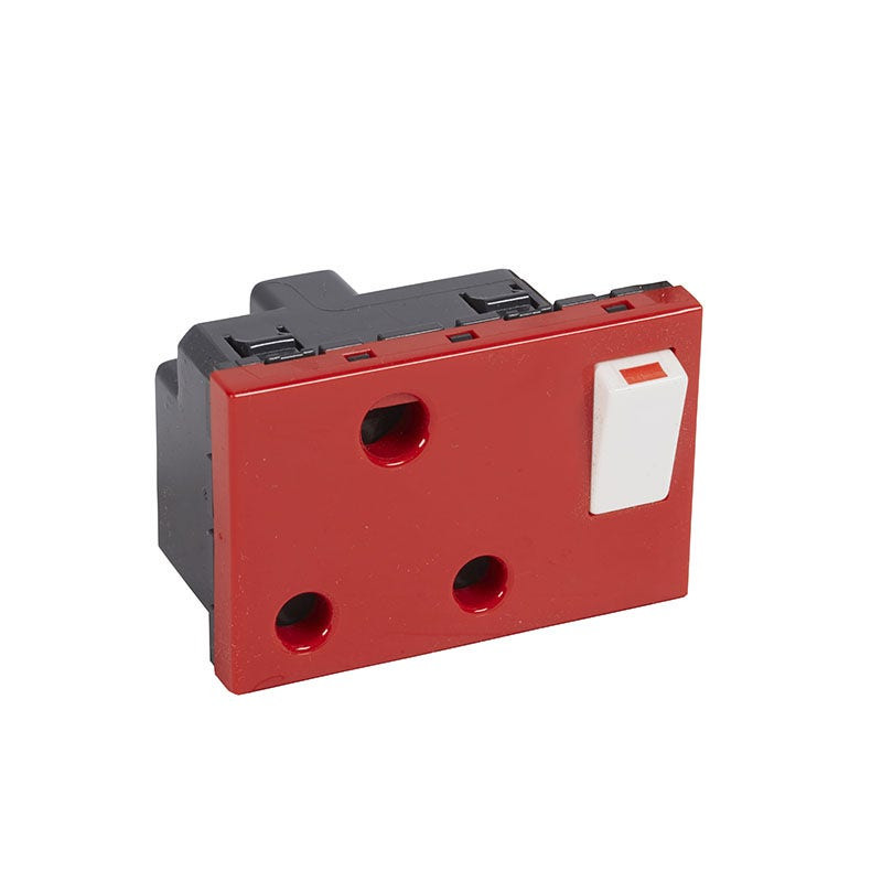 LEGRAND - Socket Arteor, 15/16A, 2P+E, Switched, Round, Red