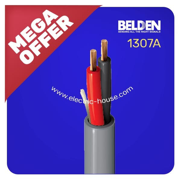 BELDEN - 2P*16 AWG Speaker Oxyg.Free H/CU/PE/FR/PVC, Grey, 305 Meters/Roll