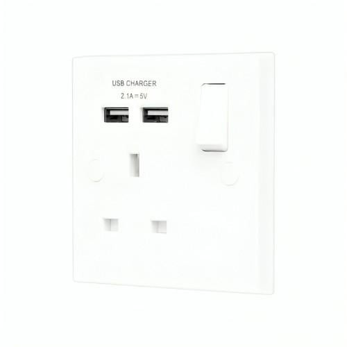 13 amp socket with switch and USB port from MK