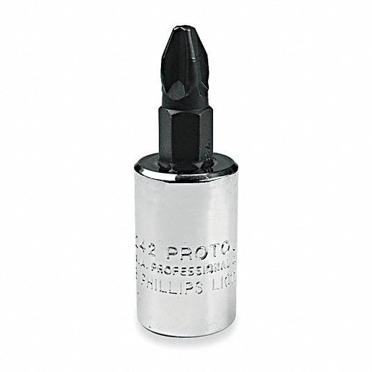 Socket Bit, Insert Length 1 in, Replaceable Insert No, Tip Size #3, Tip Style Phillips