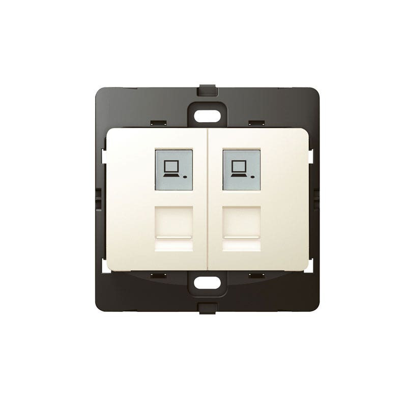 DISCONTINUED LEGRAND - Data Socket Mallia, Double RJ 45, Category 6, UTP 