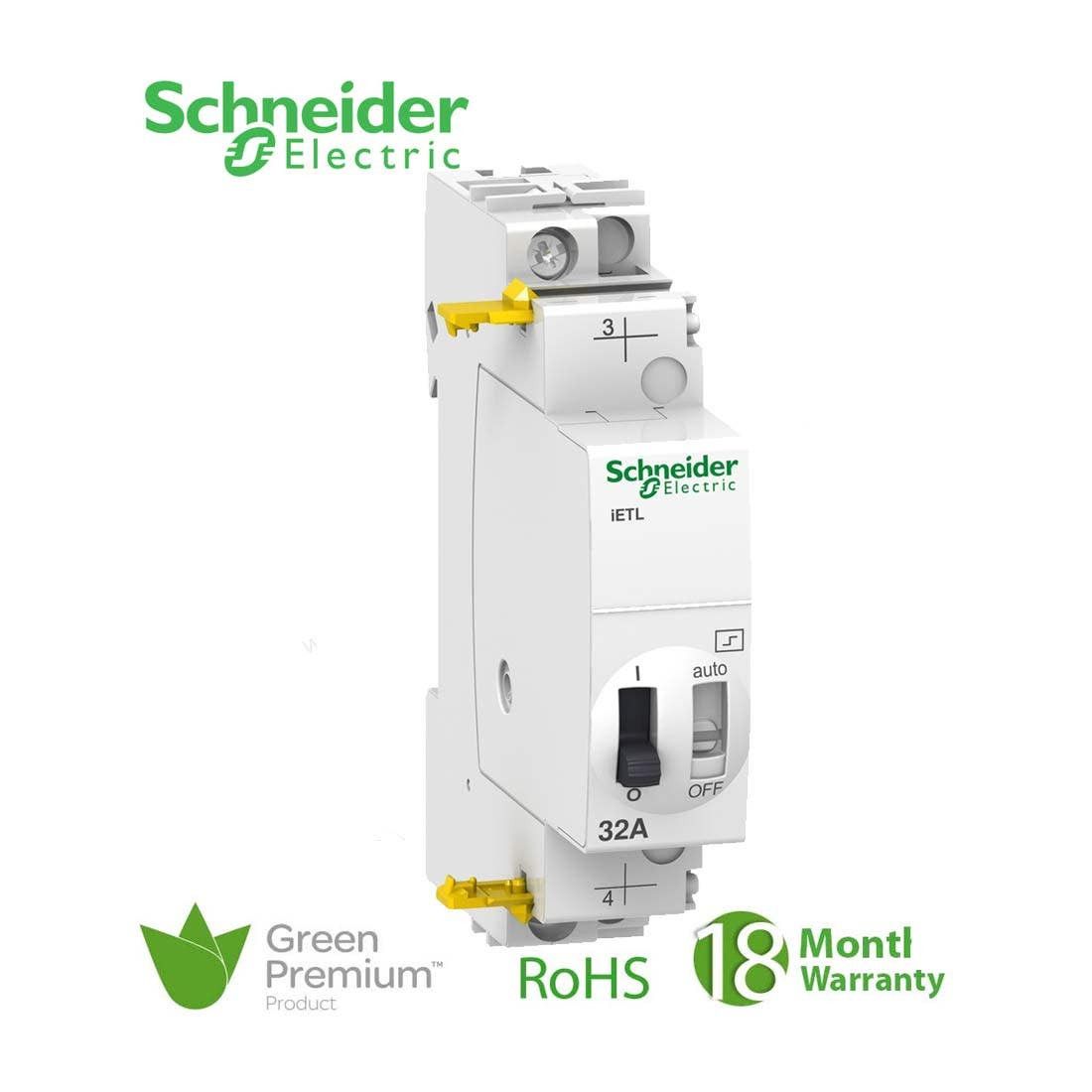SCHNEIDER - Extension For Imp. Relay 32A 1No 230 V AC 50-60Hz 110V DC Ietl