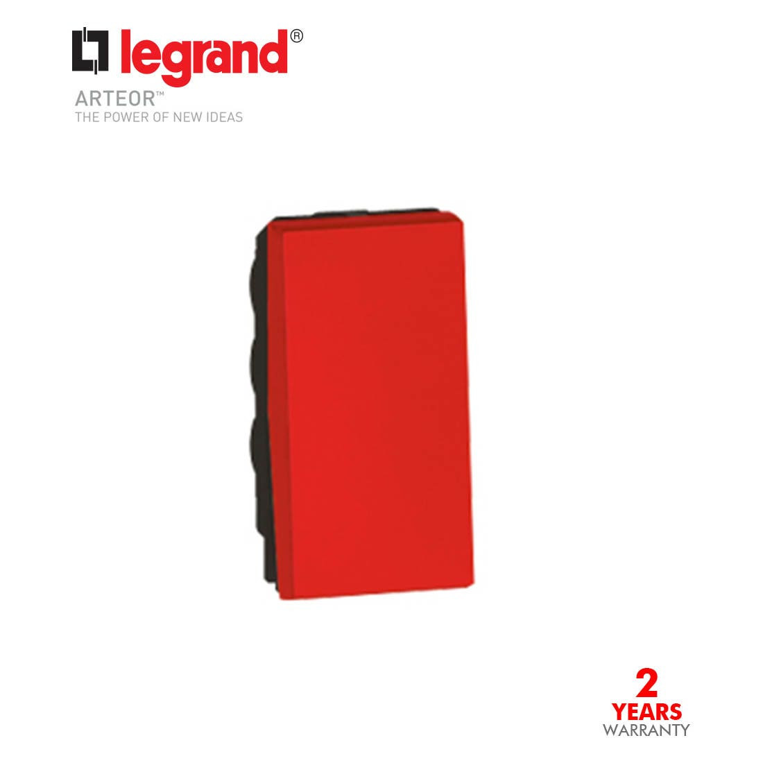LEGRAND - 1-Way Switch Arteor, 10 AX 250 V~, 1 Module, Red
