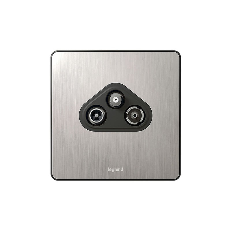 LEGRAND - Screened TV-R-SAT Socket Synergy Sleek, Brushed Stainless Steel
