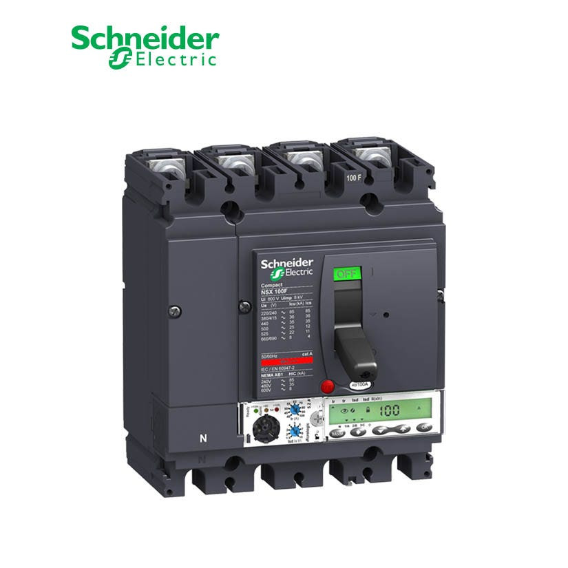 شنايدر - قاطع رئيسي 40 أمبير - ComPact NSX100F, 36 kA at 415 VAC, MicroLogic 5.2A Trip Unit 40A, 4P 4d