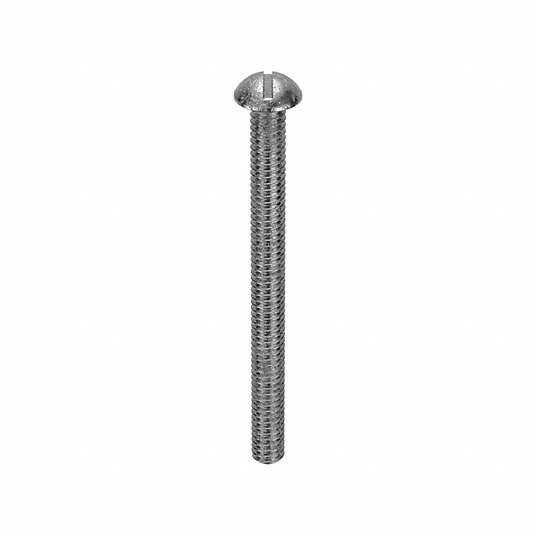 Machine Screw, Round, Slotted, 1/4