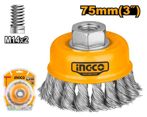 Cup Brush Twisted Wire 75 mm 3" فرشاة اسلاك جدل كأس 3 بوصة 75 ملم