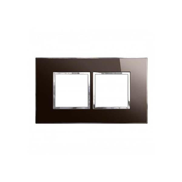 LEGRAND - Plate Arteor, BS, Square, 4 Modules, 2 Gang, Reflective Black