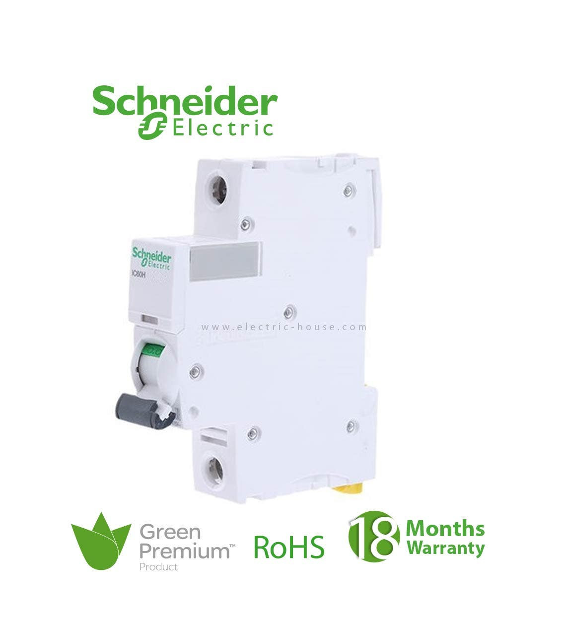 شنايدر - قاطع فرعي 1 خط - 20 أمبير - Acti9 iC60H, 1P, 20A, C Curve