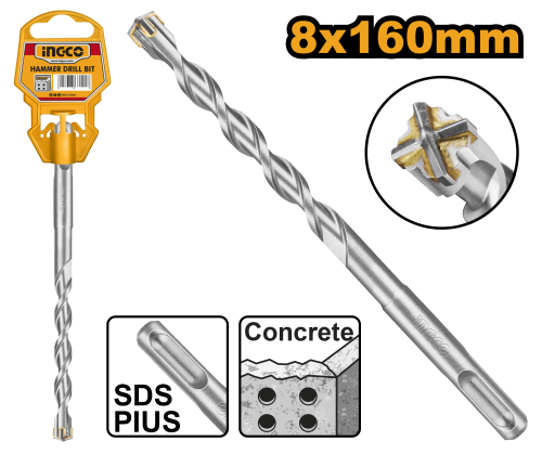 SDS Plus Hammer Drill Bit 08X160mm ريشة دريل بلك 160*8 ملم