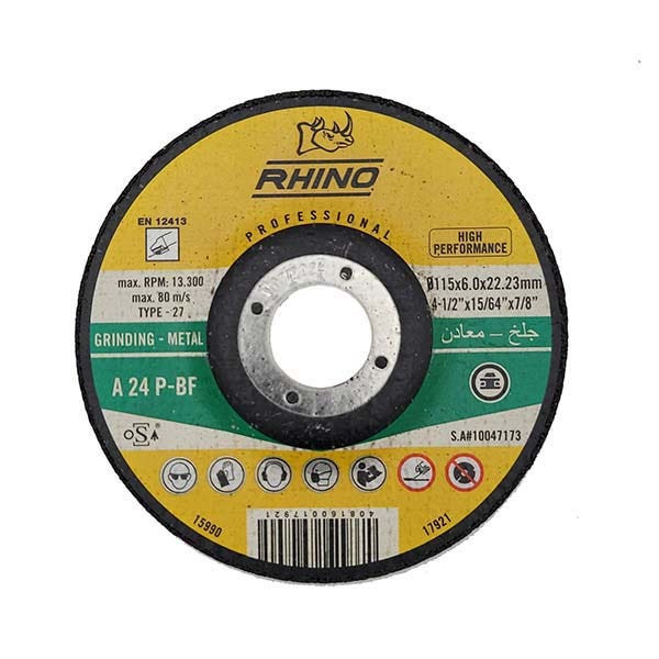 RHINO - Metal Grinding Disc, 115 x 6.4 x 22.23 mm, 5 pieces