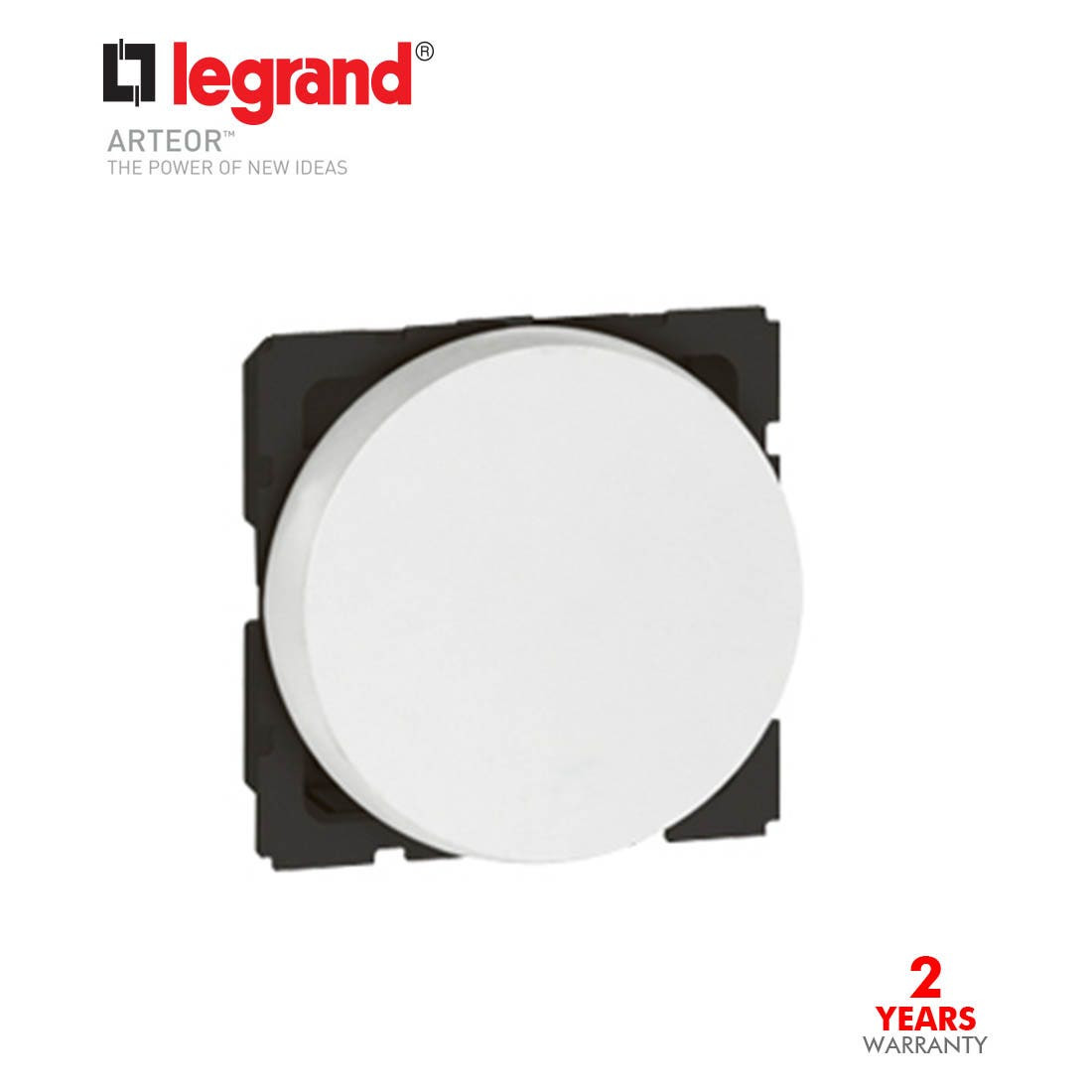 LEGRAND - 1-Way Push-Button Arteor, 2 Round Modules, White