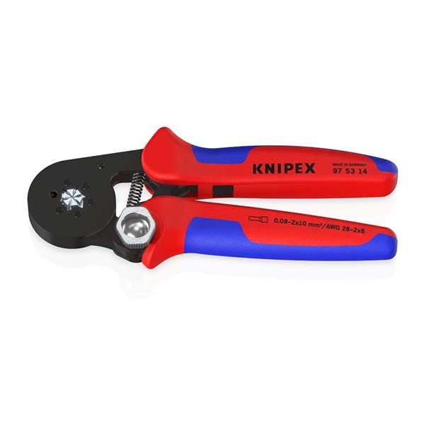 KNIPEX - Self Adjusting Crimping Pliers for Wire End Sleeves with Lateral Access, Burnished, 180 mm