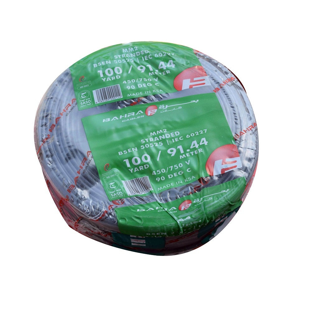 BAHRA CABLES - British Standard, Normal NYA Wire, 1x25mm, 450/750V, Black