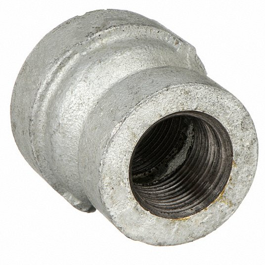 Reducing Coupling: 1 x3/4Inch, Malleable Iron, Galvanized, Female NPT x Female NPT, Class 300