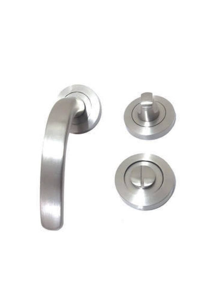 Kale 583 Bathroom Door Handle with Switch, Matte Nickel