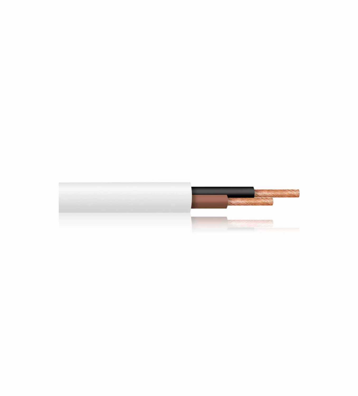 BAHRA CABLES - British Standard, Flexible Cable, 2x1.5mm, 300-500V, White