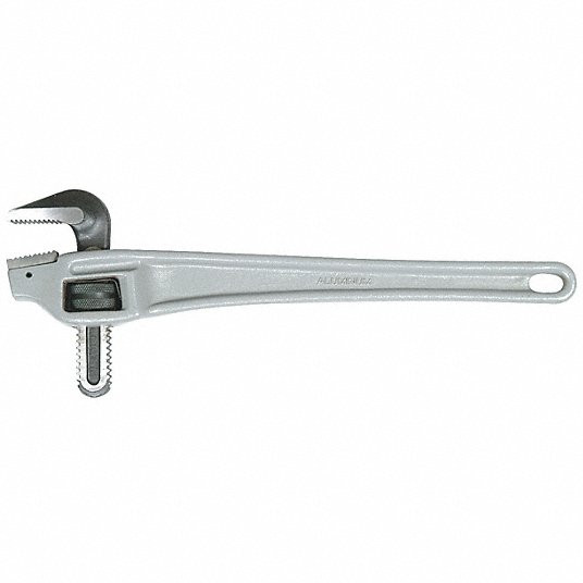 Offset Pipe Wrench, Aluminum, 3 inch Jaw Capacity, Serrated, 24 inch Overall length, I-Beam