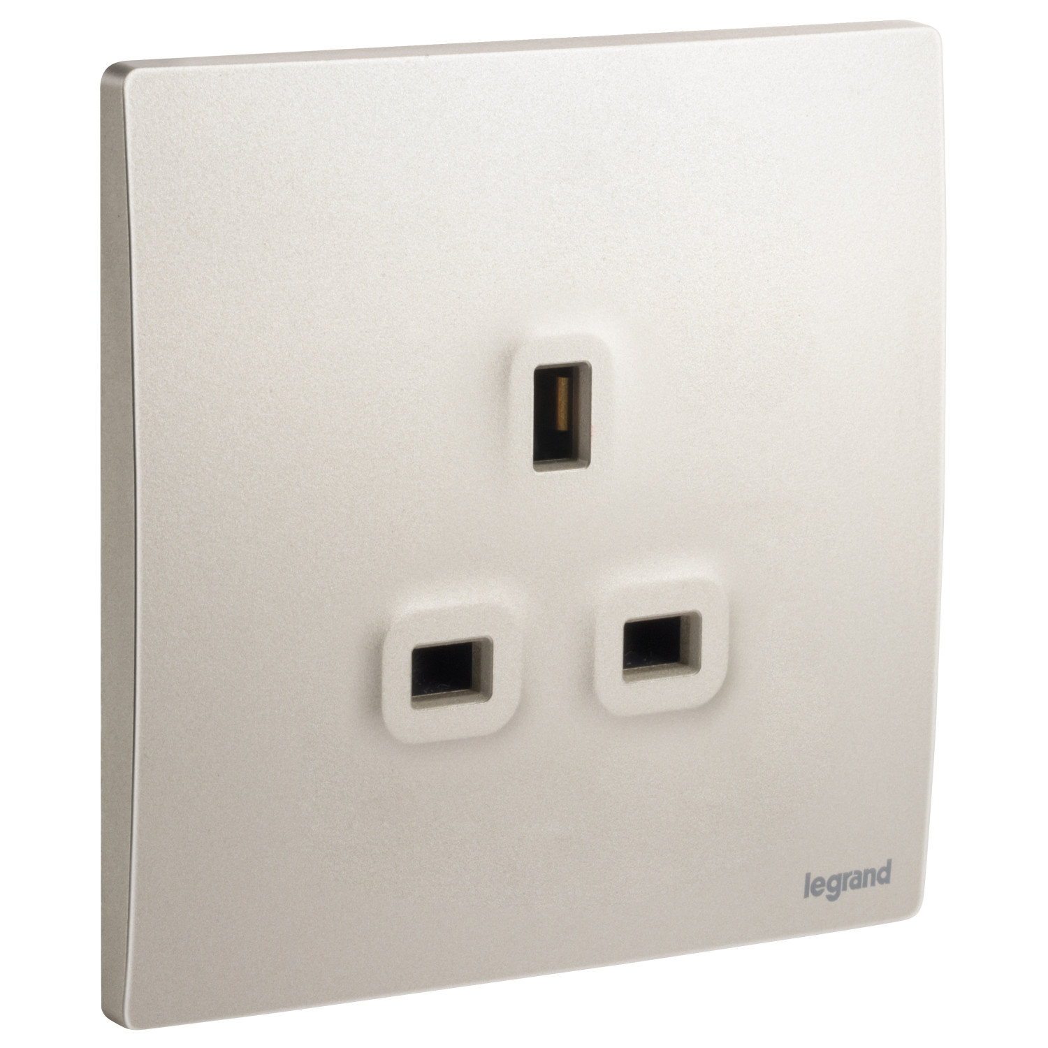 LEGRAND - British Standard Single Pole Socket Outlet Mallia, 1 Gang, Unswitched, 13 A, 250 V~, Champagne