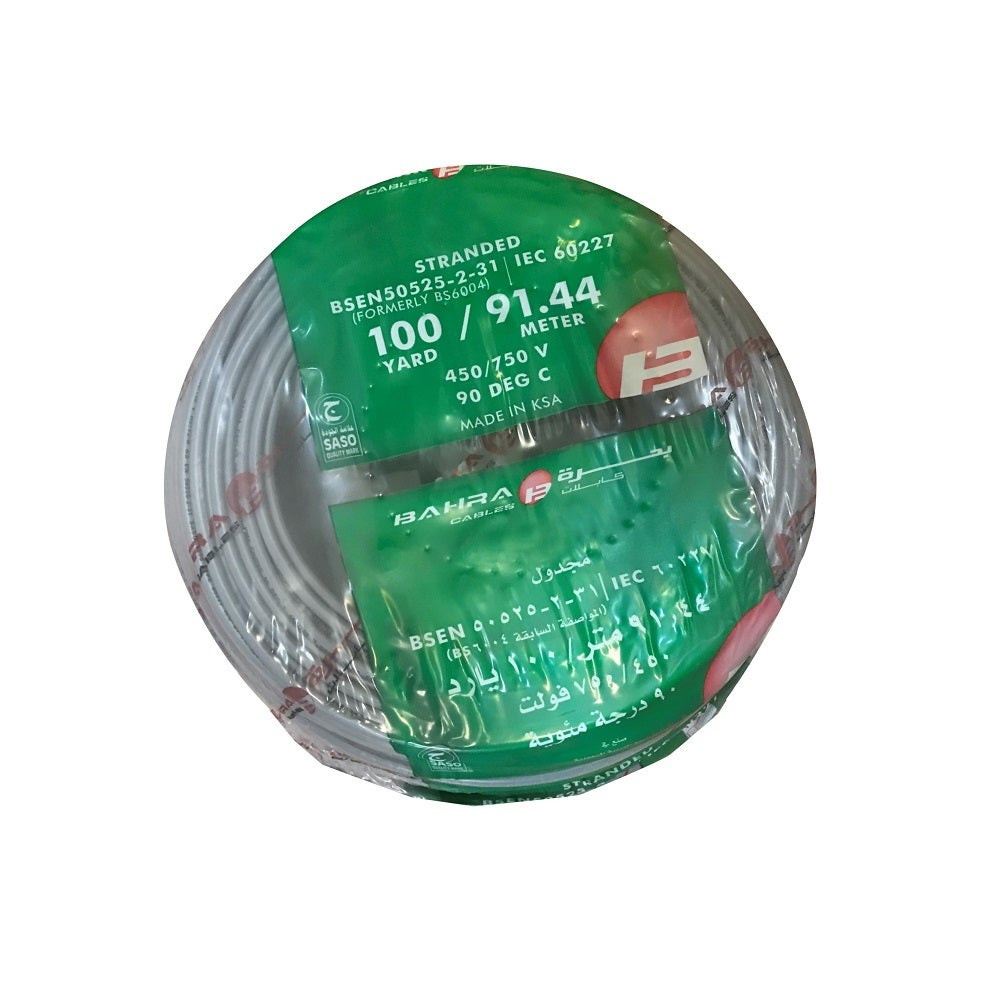 BAHRA CABLES - British Standard, Normal NYA Wire, 1x4mm, 450/750V, Grey
