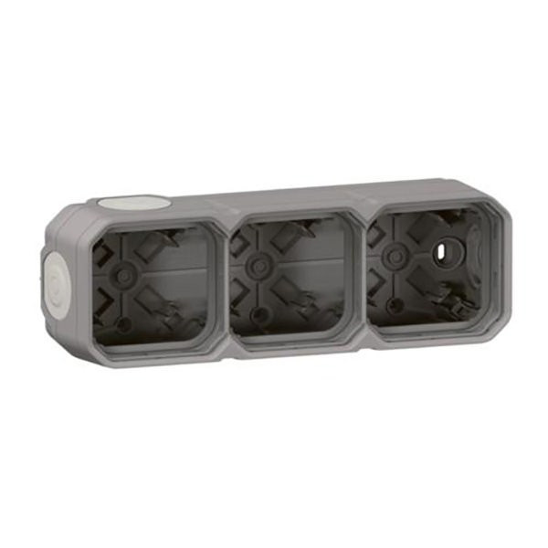 LEGRAND - Surface Box Plexo, IP55, 3 Gang, Horizontal and Vertical, Grey