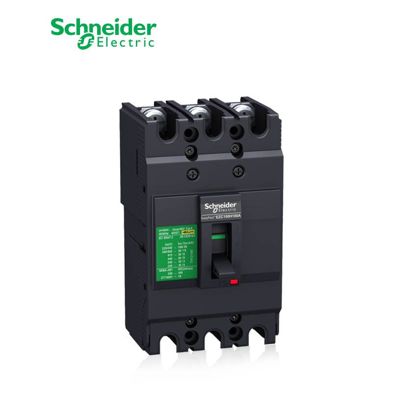 SCHNEIDER - MCCB Breaker, EasyPact EZC100F, 3P, 50A, 10kA 400/415V, TMD Trip Unit