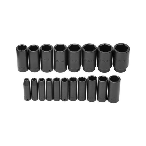 PROTO - 1/2" Drive Deep Impact Socket Set, 19 Pieces, 6 Point