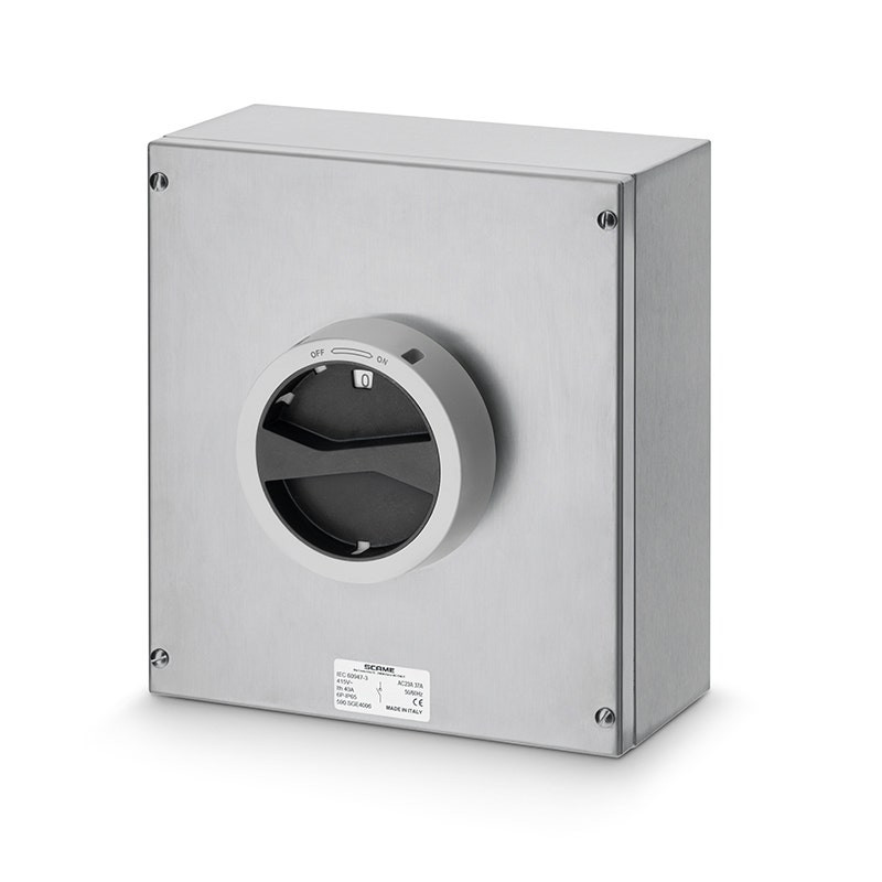 SCAME - Enclosed Switch Disconnector, 80A, 6P, IP65, 250x280x120mm, Y4, IK10, General, Grey/Black