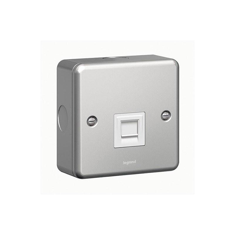LEGRAND - Telephone Socket Synergy, Single Master, Flush Mounting, Metalclad