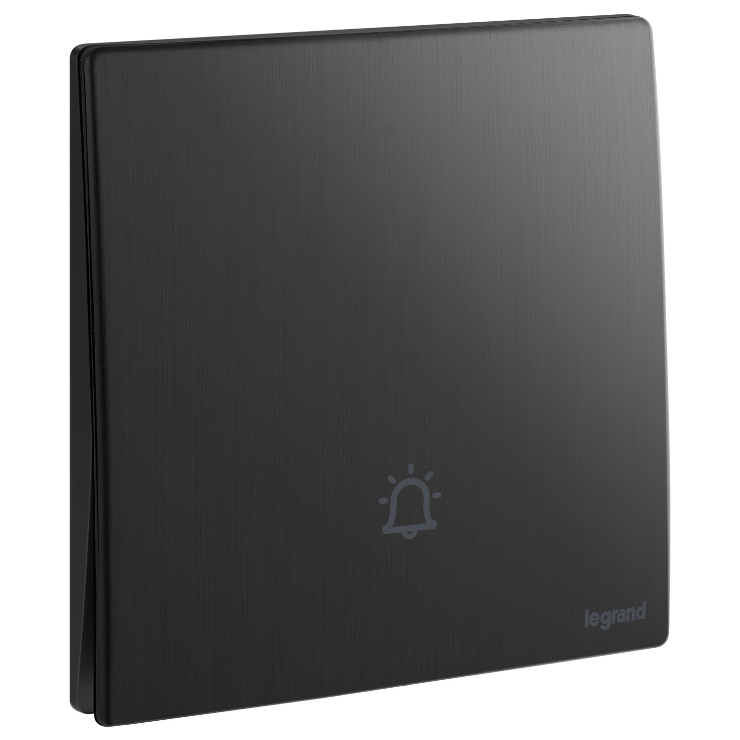 LEGRAND - Push-Button Mallia, N/O Contact with Bell Symbol, 1 Gang, 10 A, 250 V~, Brushed Black