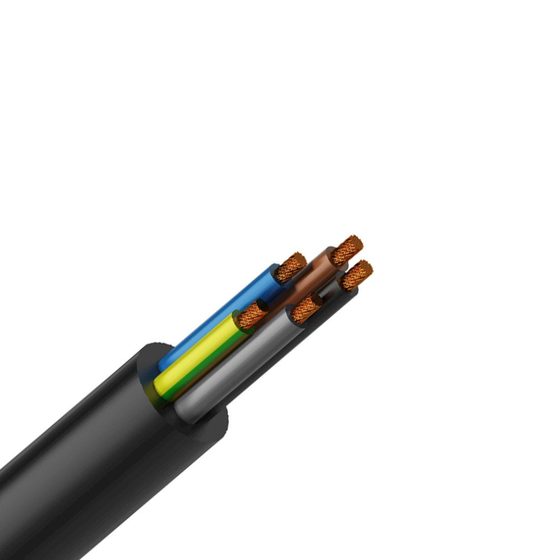 TOP CABLE - Rubber Cable, Copper 5x16mm, 450/750V, Black