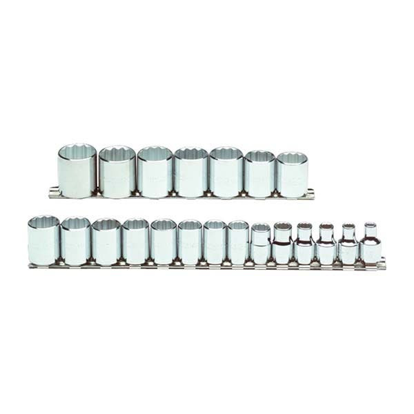 PROTO - 3/8" Drive Metric Socket Set, 21 Pieces, 12 Point