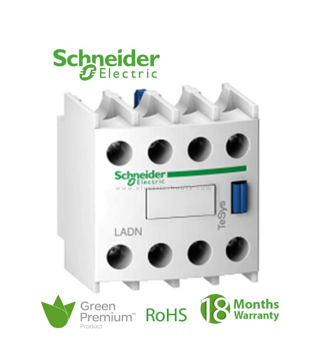 SCHNEIDER - Tesys D, Auxiliary Contact Block, 2 No + 2 NC, Screw-Clamps Terminals