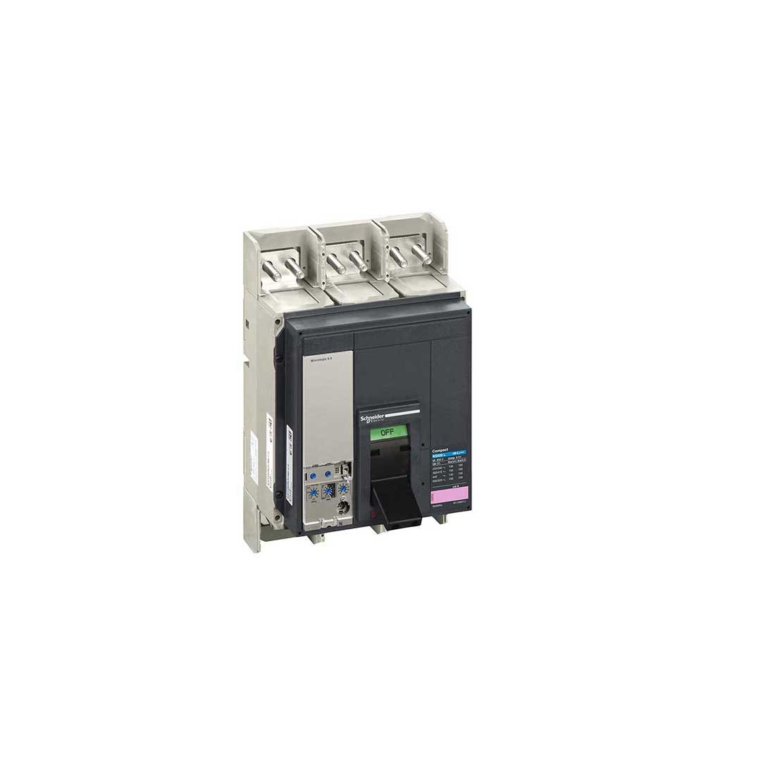 شنايدر - قاطع رئيسي 800 أمبير - ComPact NS800L, 150 kA at 415 VAC, Micrologic 5.0 Trip Unit, 800 A, Fixed, 3P 3d