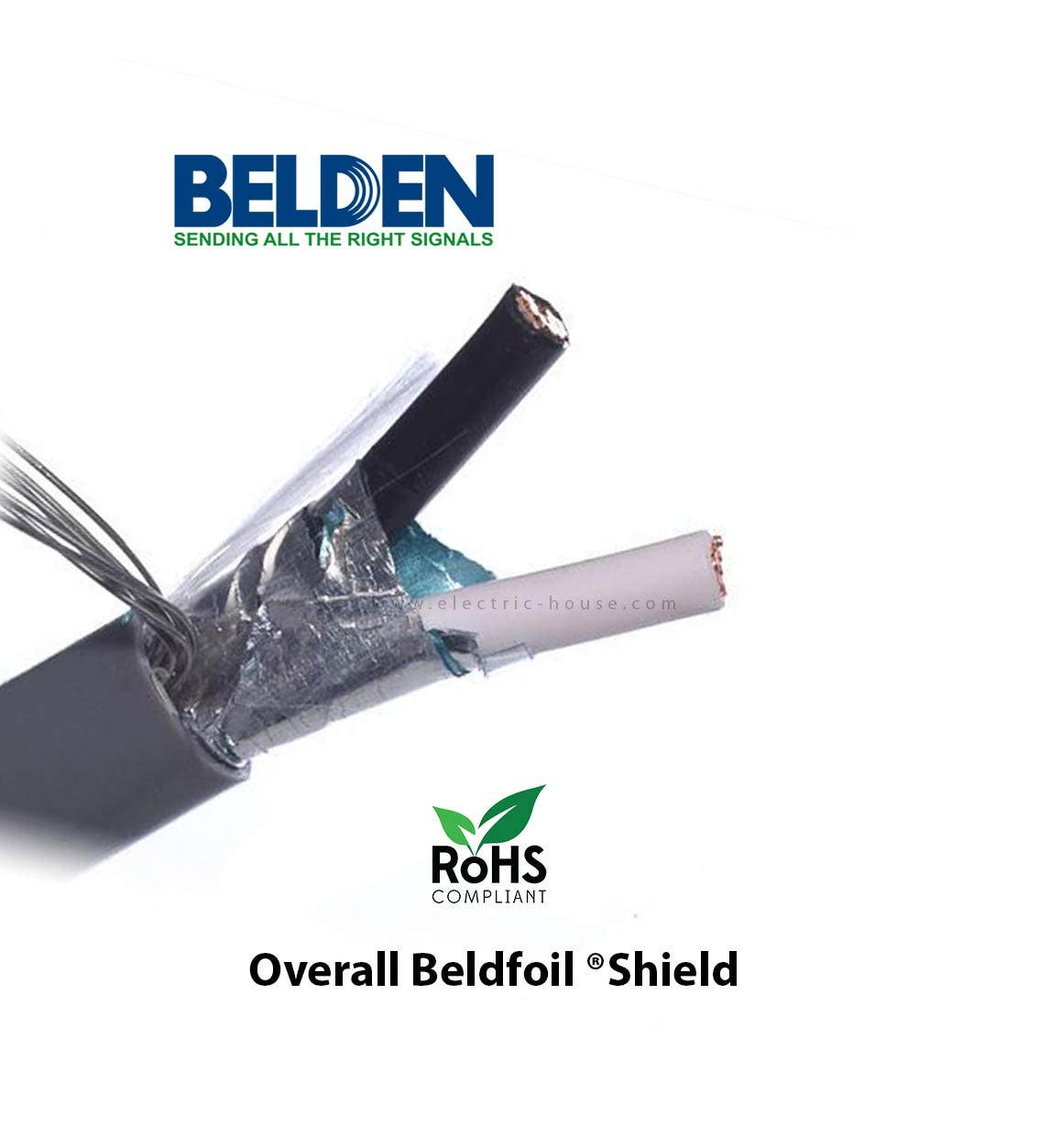 BELDEN - 2C*14 AWG Security Audio Cl3R-FPLR CU/PE/FS/PVC, Grey, 305 Meters/Roll