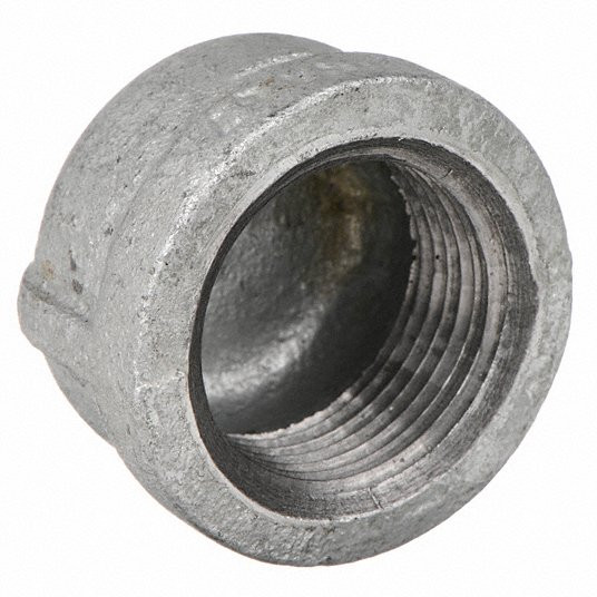 Round Cap, Malleable Iron, 1/8Inch Pipe Size, Female NPT