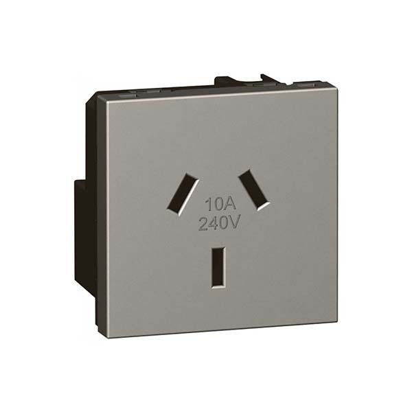 LEGRAND - Socket Arteor, Australian, 10A, 2P+E Auto-Switched, 2 Modules, Magnesium