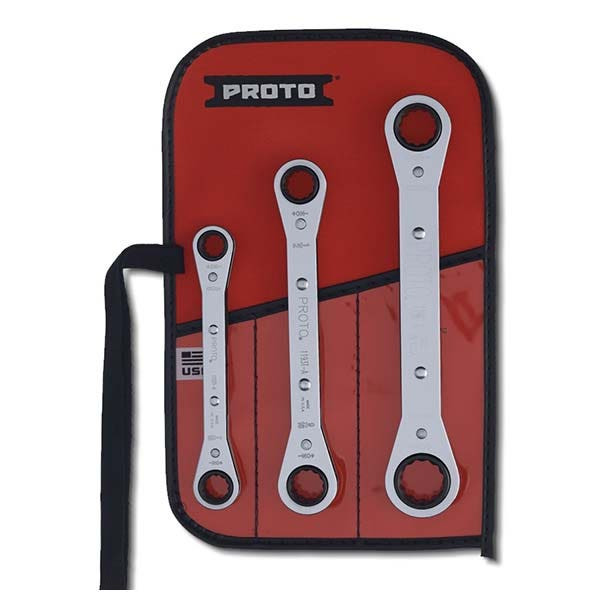 PROTO - Ratcheting Box Wrench Set, 3 Pieces, 12 Point