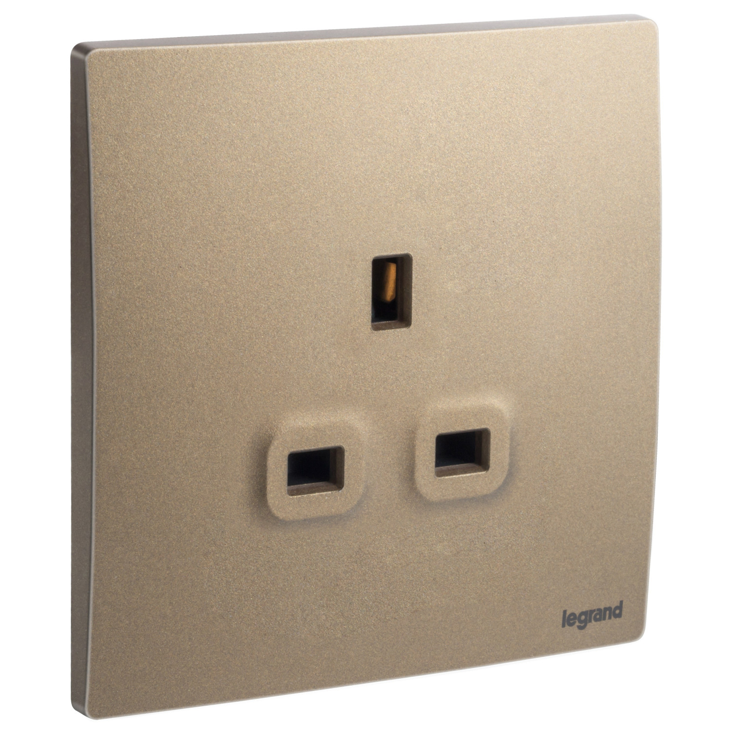 LEGRAND - British Standard Single Pole Socket Outlet Mallia, 1 Gang, Unswitched, 13 A, 250 V~, Dark Bronze