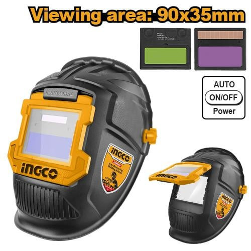Auto-darkening welding helmet 90×35mm fixed shade 11ماسك لحام اسود اوتوماتيكي