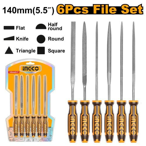6 Pcs steel file set Size 140mm 5.5“طقم مبارد حديد 6 قطع 5.5 بوصة