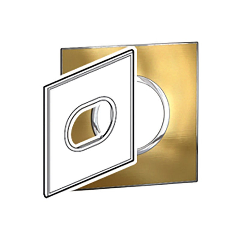 LEGRAND - Plate Arteor, US, Round, 3 Modules, 4''x4'', Gold Brass