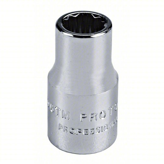 Socket, 1/4 inch Drive Size, 13 mm Socket Size, 12-Point, Alloy Steel, Standard, Chrome Finish